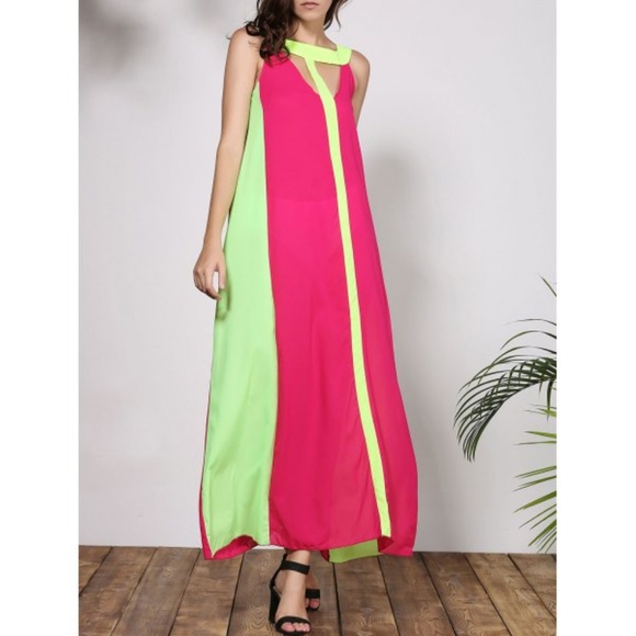 Boutique Dresses & Skirts - Lime and Fuschia maxi coverlet